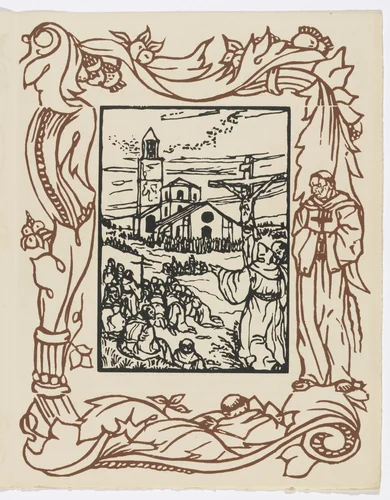 Plate (page 109) from Les Petites Fleurs de St. François (The Little Flowers of St. Francis) by Émile Bernard, illustrated book, 1928