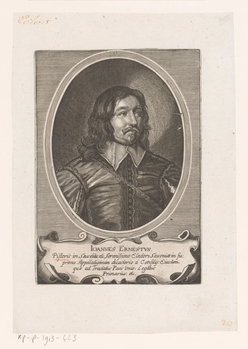 Portret van Johann Ernst von Pistoris von Seusslitz by Matthäus Merian, book, 1652