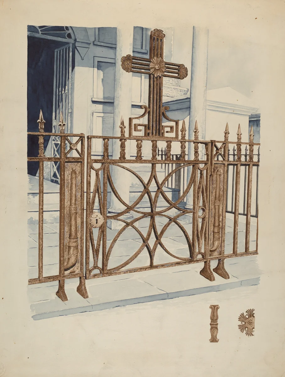 Iron Gate and Fence by Ray Price, index of american design, 1936