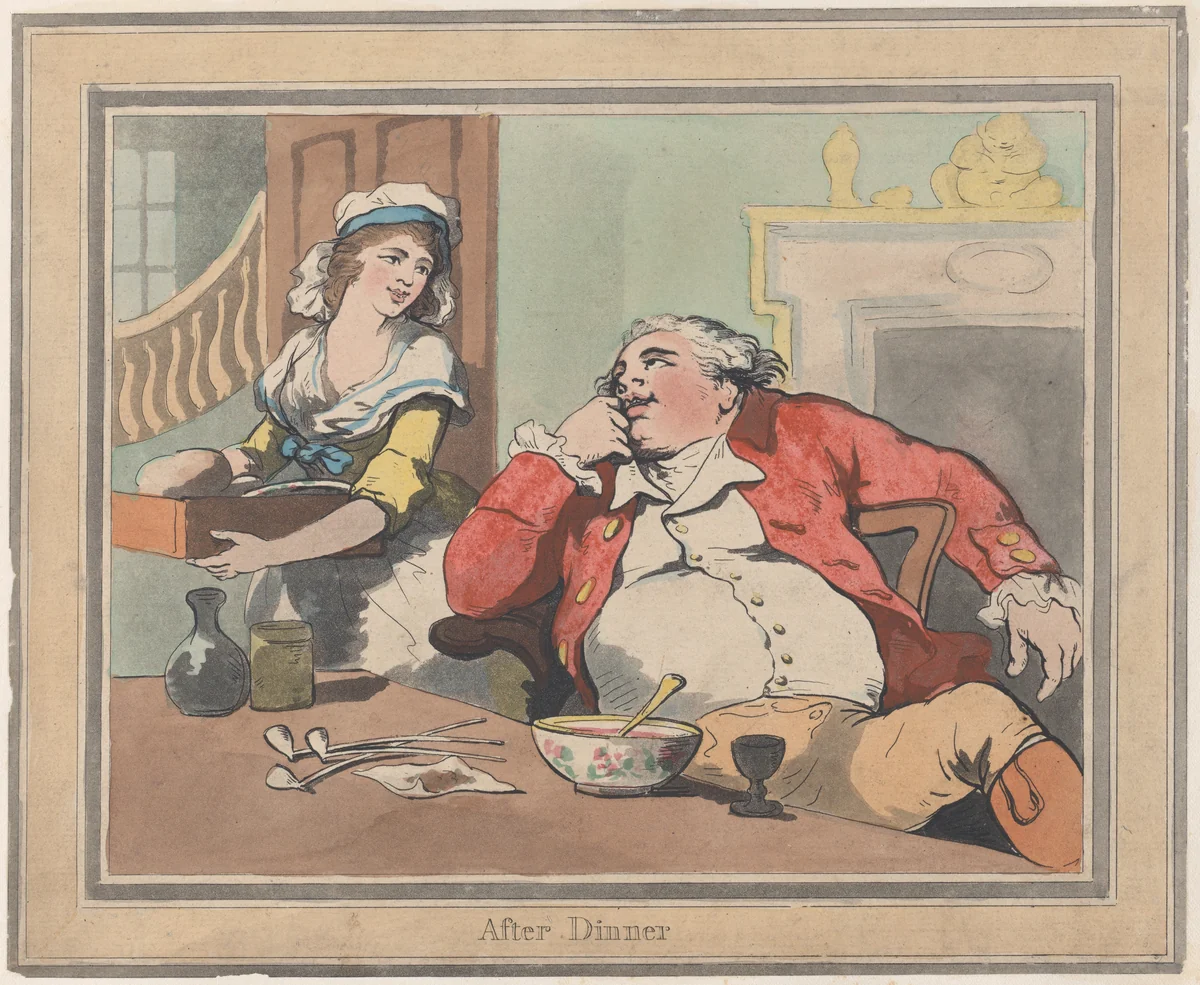 After Dinner by Thomas Rowlandson, print, 1789