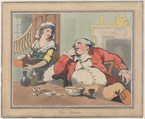 After Dinner by Thomas Rowlandson, print, 1789