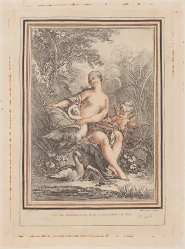 Leda and the Swan by Gilles Demarteau, print, 1737-1776