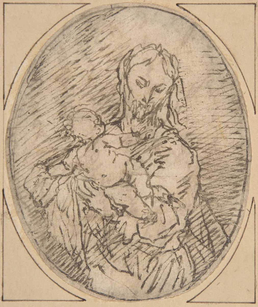 Madonna and Child [?] by Alonso Cano, drawing, 1600-1850