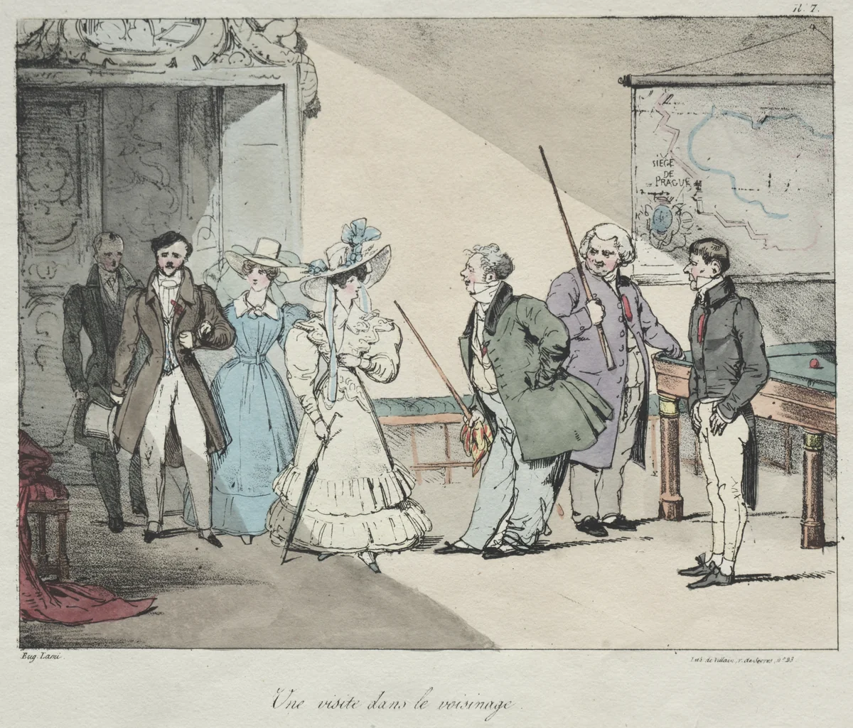 Life of the Chateau: A Visit in the Neighborhood by Eugène Louis Lami, print, 1828
