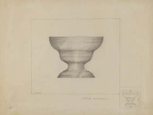 Pewter Bowl by Henry Meyers, index of american design, 1936