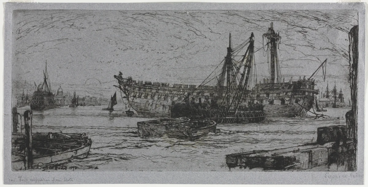 Breaking Up of the Agamemnon by Francis Seymour-Haden, print, 1870