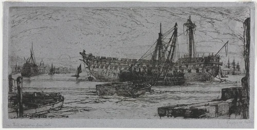 Breaking Up of the Agamemnon by Francis Seymour-Haden, print, 1870