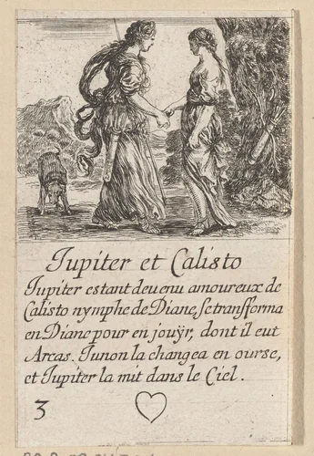 Jupiter en Callisto by Stefano della Bella, print, 1620-1664