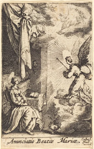 The Annunciation by Jacques Callot, print, 1628-1638