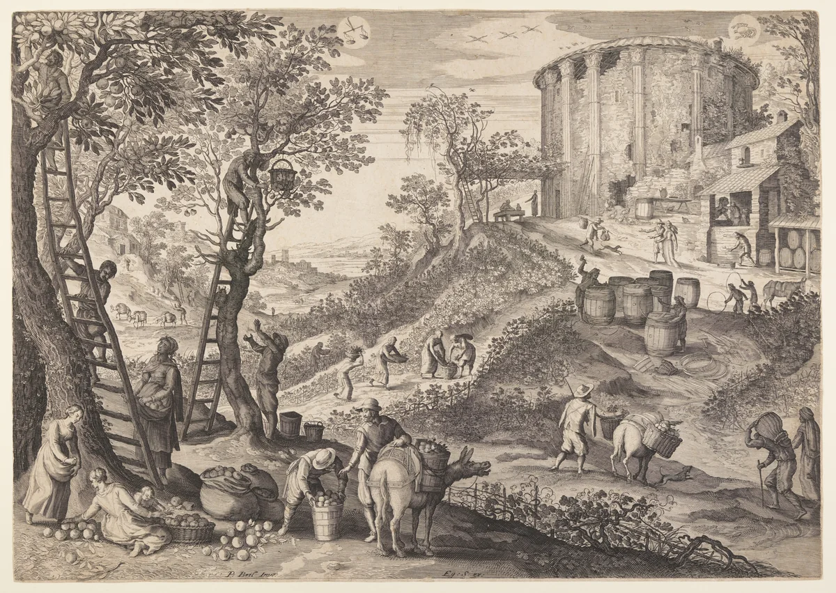 September/October, from The Twelve Months by Aegidius Sadeler II, print, 1615