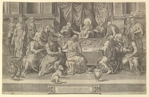 The Last Supper by Gaspare Osello, print, 1564