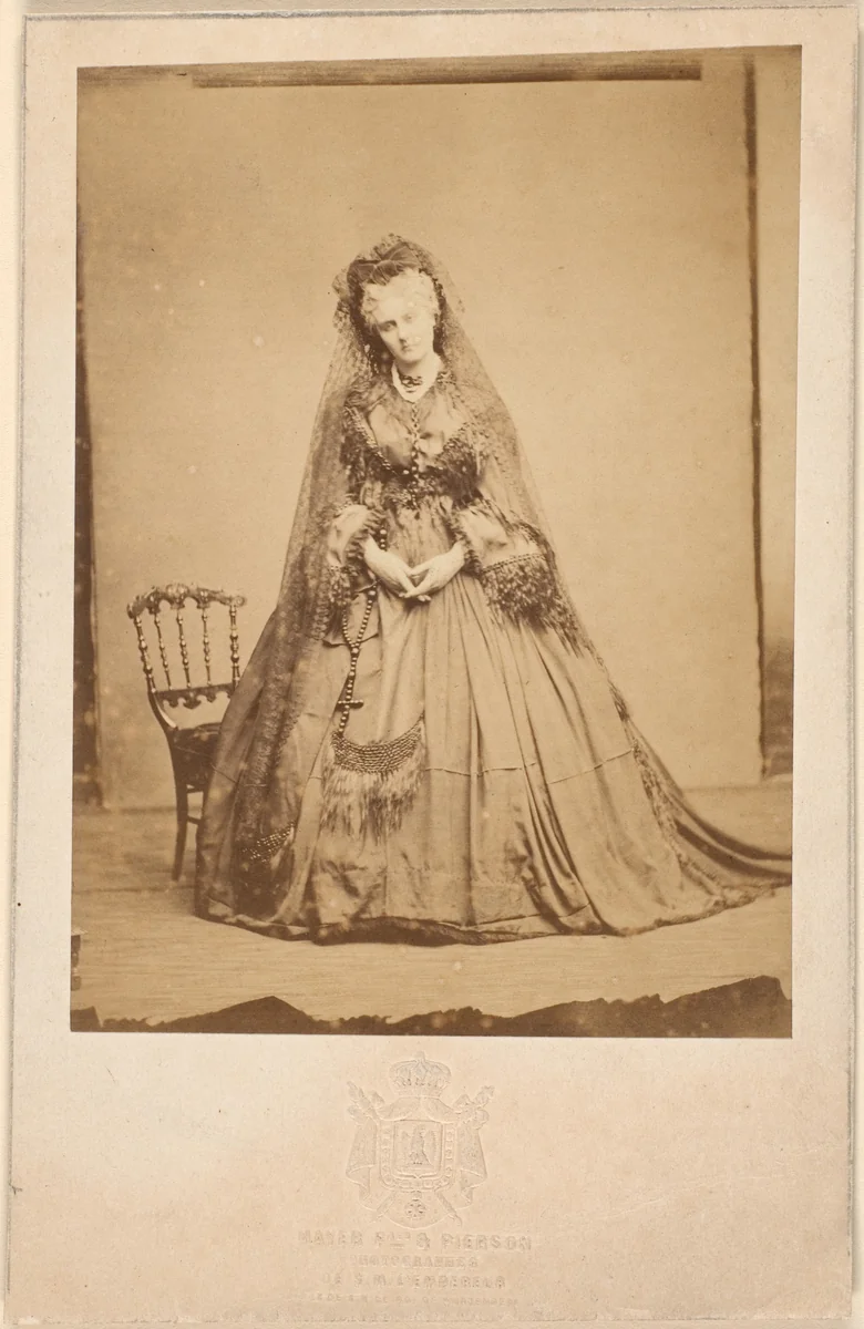 [Standing with a Rosary] by Pierre-Louis Pierson, photograph, 1861-1867