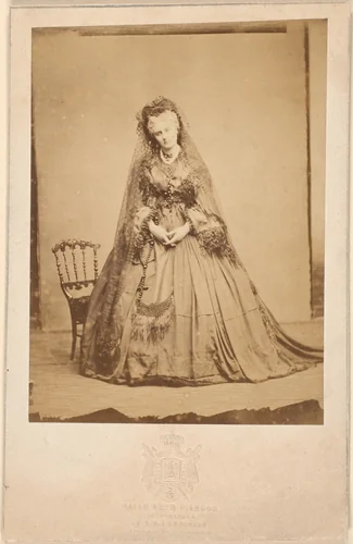[Standing with a Rosary] by Pierre-Louis Pierson, photograph, 1861-1867