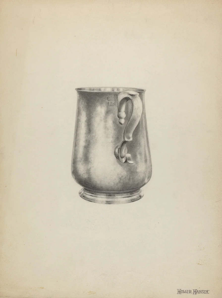Silver Pitcher by Holger Hansen, index of american design, 1939