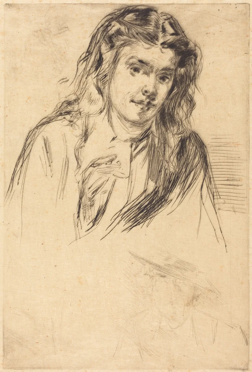 Fumette's Bent Head by James McNeill Whistler, print, 1859