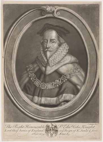 Sir Edward Coke, Knight, Lord Chief Justice by J. Cooper, print, 1700-1799