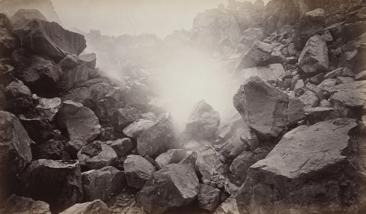 Crater of the Volcan Quezaltenango by Eadweard Muybridge, photograph, 1875