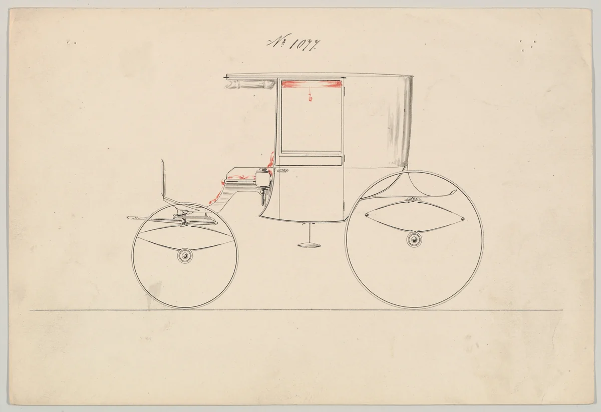 Rockaway #1077 by Brewster & Co., drawing, 1870