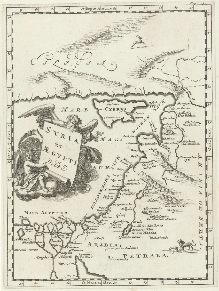 Kaart van Syrië en Egypte by Jan Luyken, print, 1692
