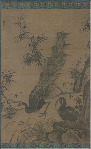 A Pair of Peafowl by Lin Liang, painting, 1485-1505