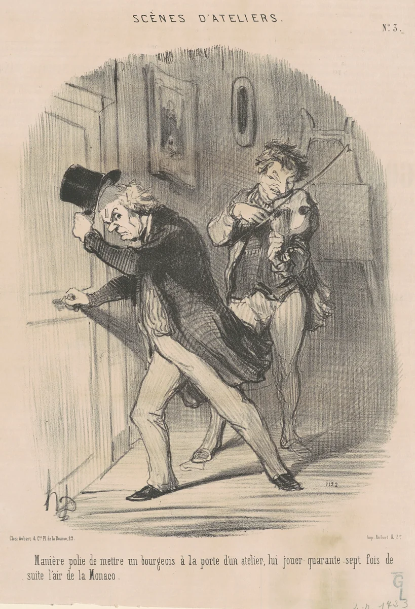 Manière polie de mettre ... a la porte ... by Honoré Daumier, print, 1850