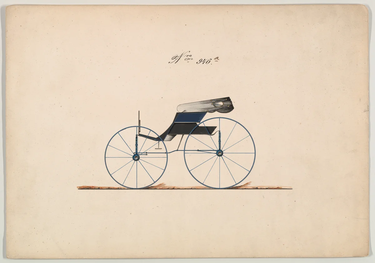Design for Wagon, no. 946a by Brewster & Co., drawing, 1850-1870