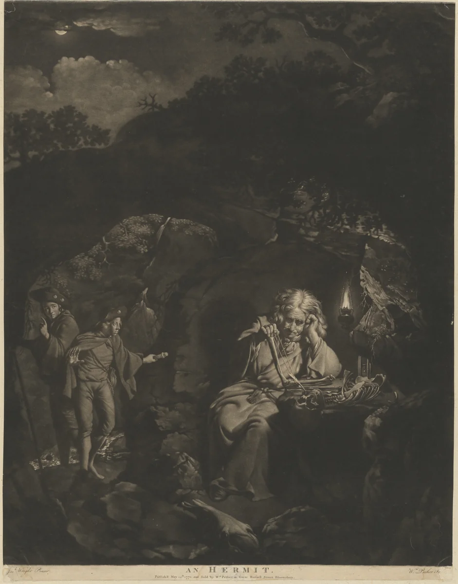 An Hermit by William Pether, print, 1770
