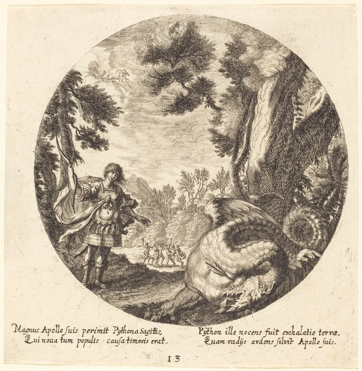 Apollo Killing the Python by Georg Andreas Wolfgang, portfolio, 1631-1716
