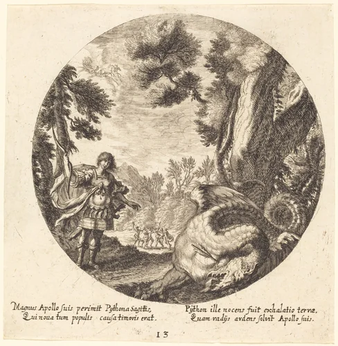 Apollo Killing the Python by Georg Andreas Wolfgang, portfolio, 1631-1716