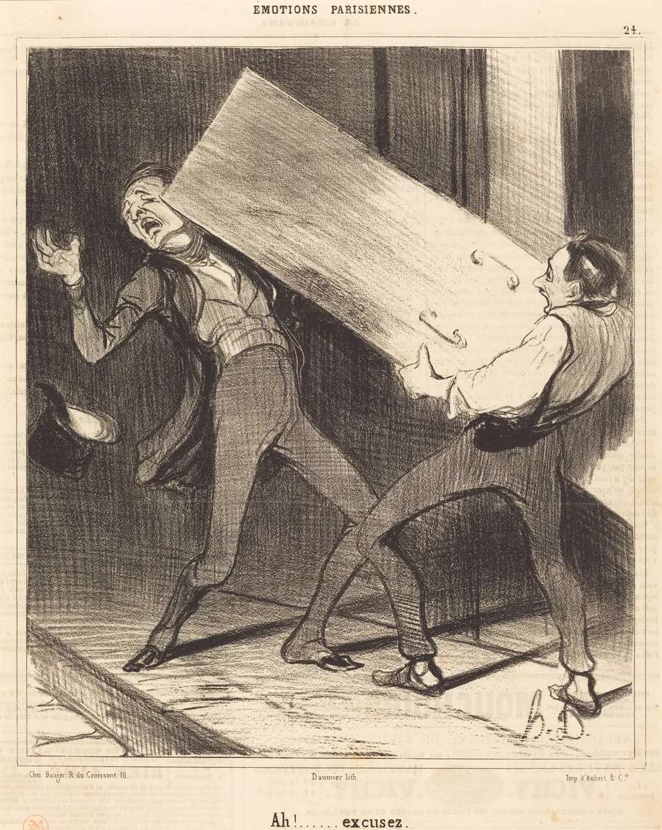 Ah! Excusez by Honoré Daumier, print, 1840