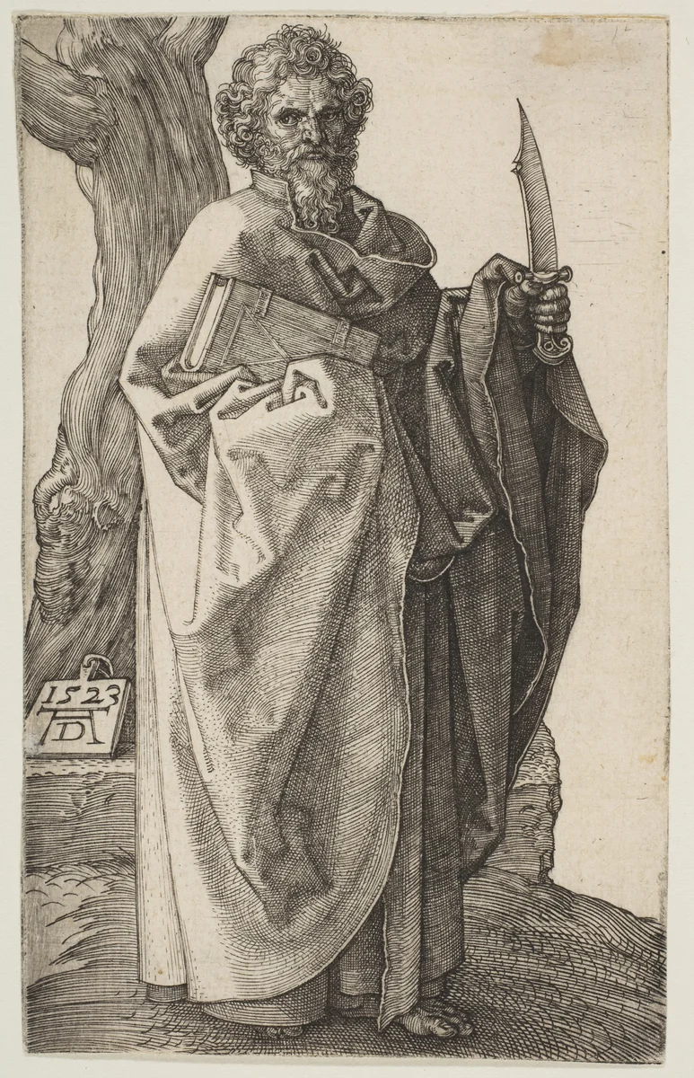 Saint Bartholomew by Albrecht Dürer, print, 1523