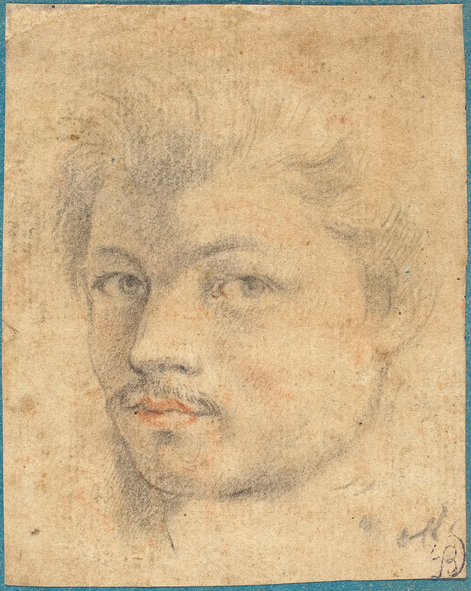 Head of a Man by French 16th/17th Century; Italian 16th/17th Century, drawing, 1580-1610