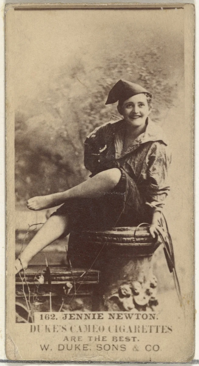 Card Number 162, Jennie Newton, from the Actors and Actresses series (N145-5) issued by Duke Sons & Co. to promote Cameo Cigarettes by W. Duke, Sons & Co., photograph, 1880-1889