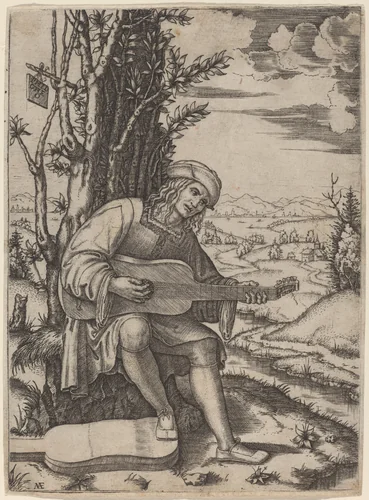 Giovanni Filoteo Achillini by Marcantonio Raimondi, print, 1500-1534