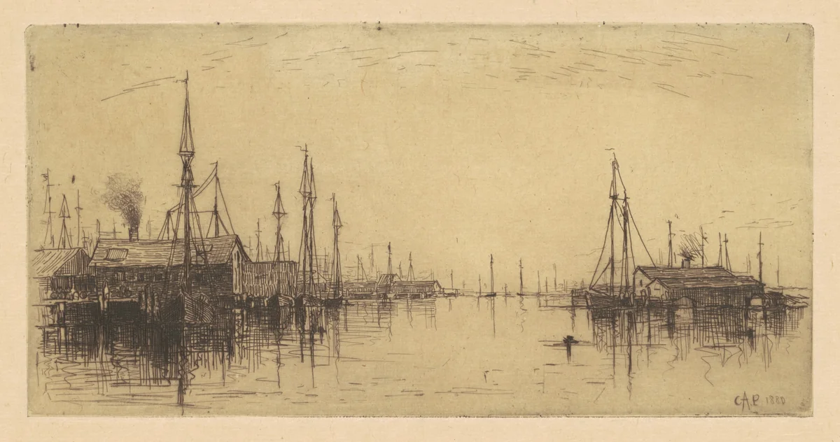 Gloucester Harbor by Charles A. Platt, print, 1880