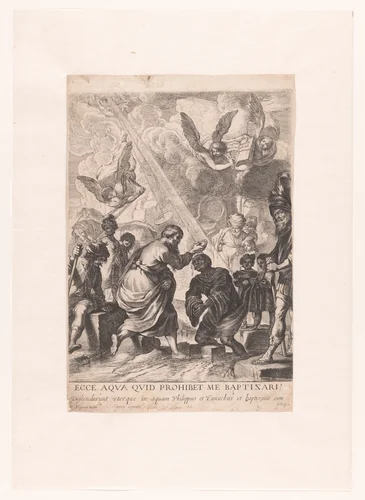 Doop van de kamerling by Claude Vignon, print, 1638-1657