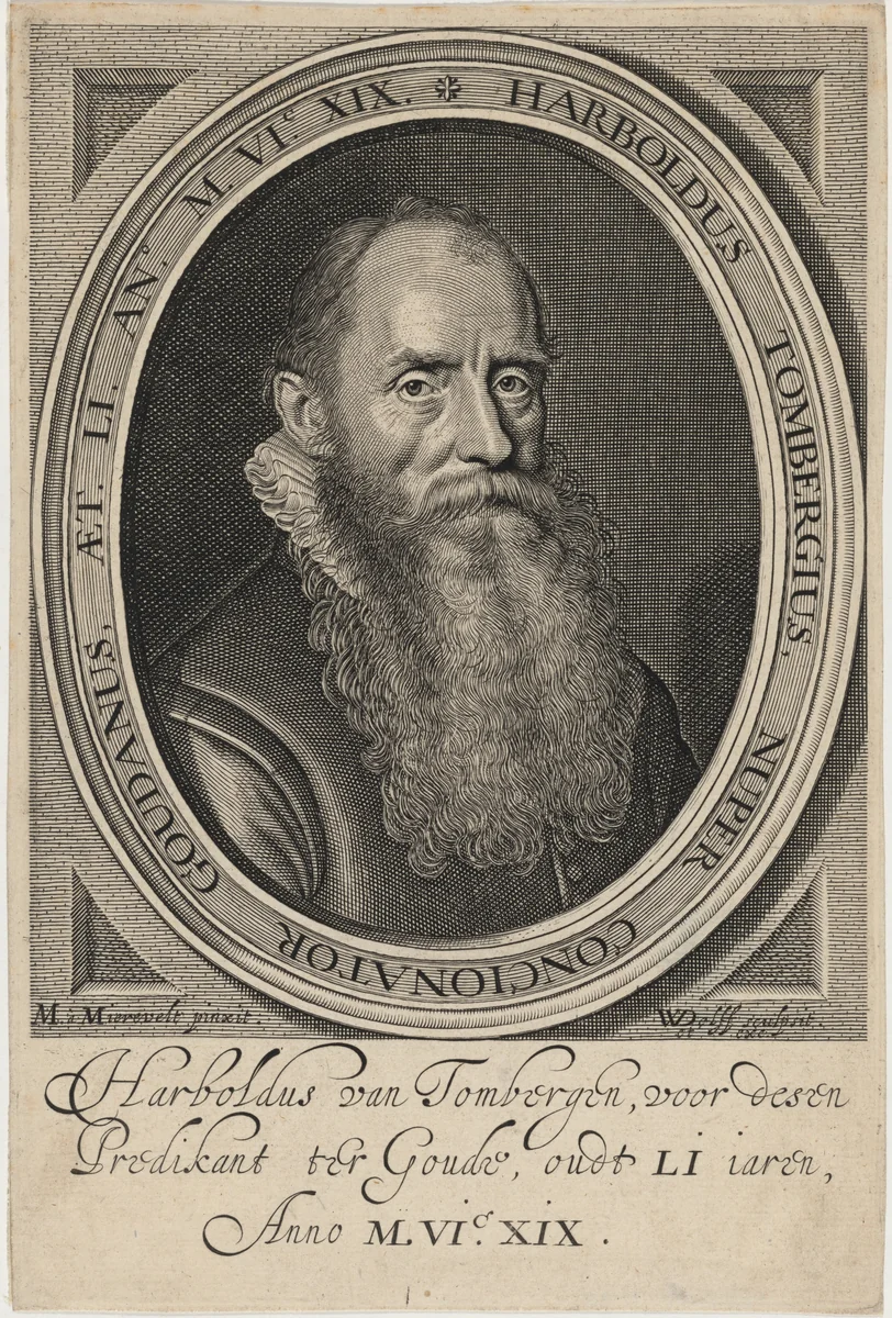 Harboldus van Tombergen by Willem Jacobsz Delff; Michiel van Miereveld, print, 1619