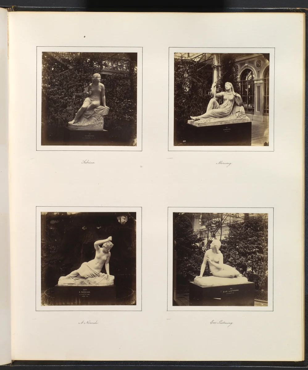 [Sculptures of Sabrina, an Allegorical Figure of Morning, a Nereide, and Eve Listening] by Philip Henry Delamotte, photograph, 1857-1861