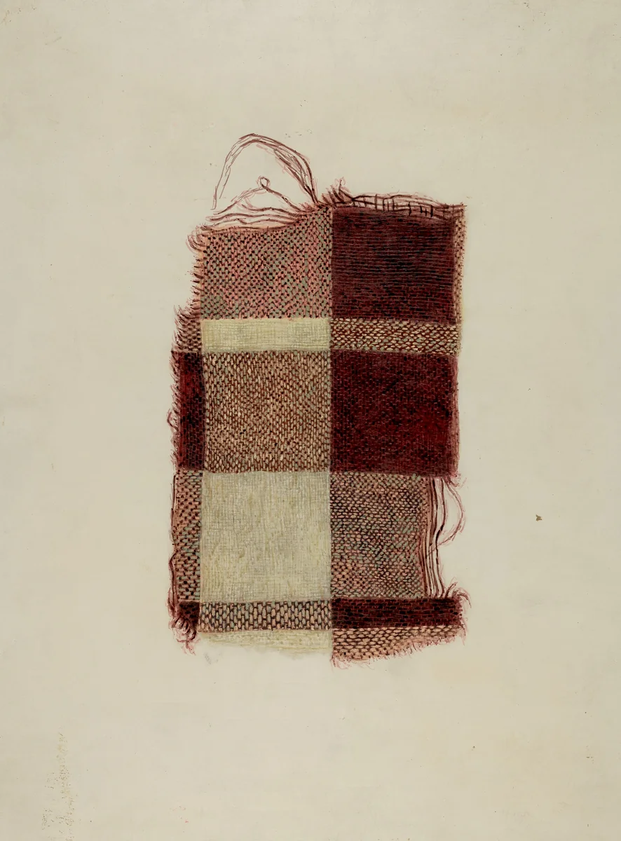 Piece of Homespun Wool by Hugh Clarke, index of american design, 1938