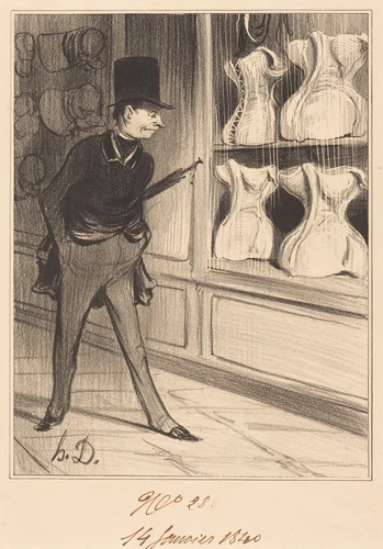 C'est unique! j'ai pris quatre tailles... by Honoré Daumier, print, 1840