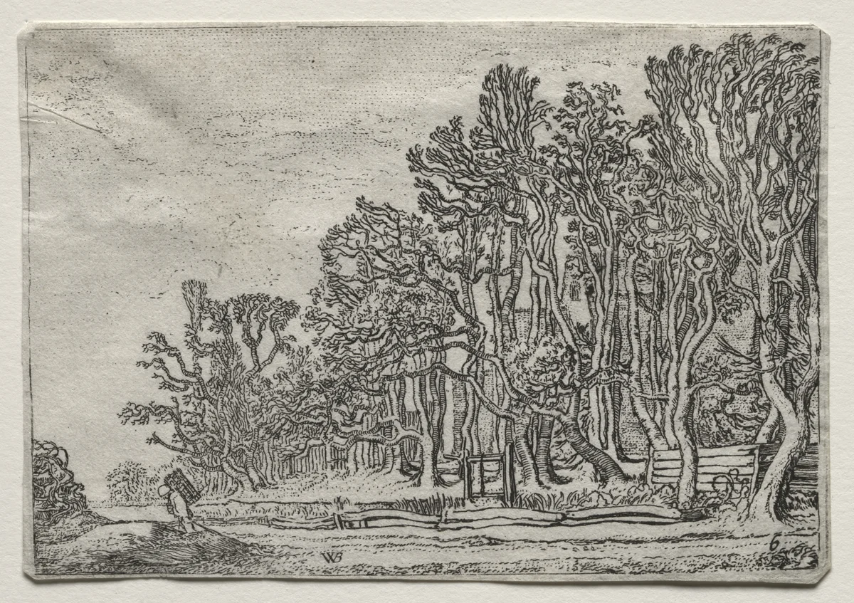 The Set of the Landscapes: Two Plank-Hedges by Willem Pietersz Buytewech, print, 1616