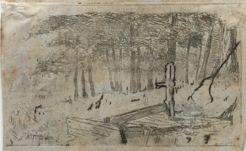 Small Study of Trees by Otto H. Bacher, print, 1850-1950