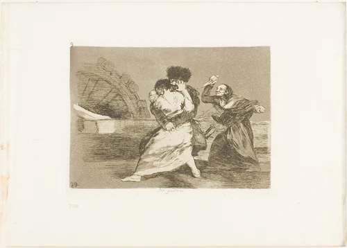 They Don't Like it, plate nine from The Disasters of War by Francisco José de Goya, print, 1810-1815