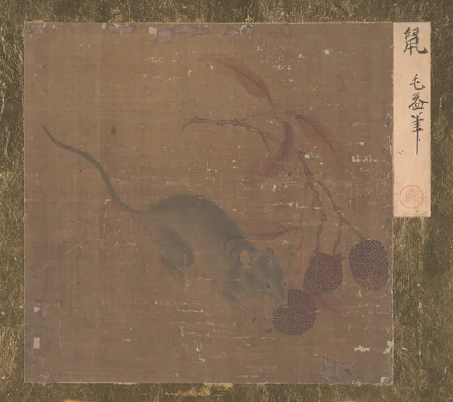 Mouse Eating Lichee Fruit by Unidentified Artist, painting, 960-1279