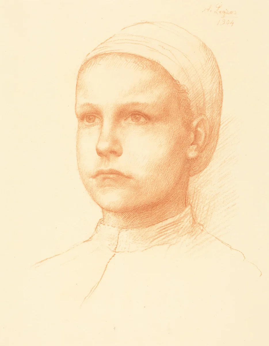 Young Peasant (Jeune paysanne) by Alphonse Legros, print, 1904
