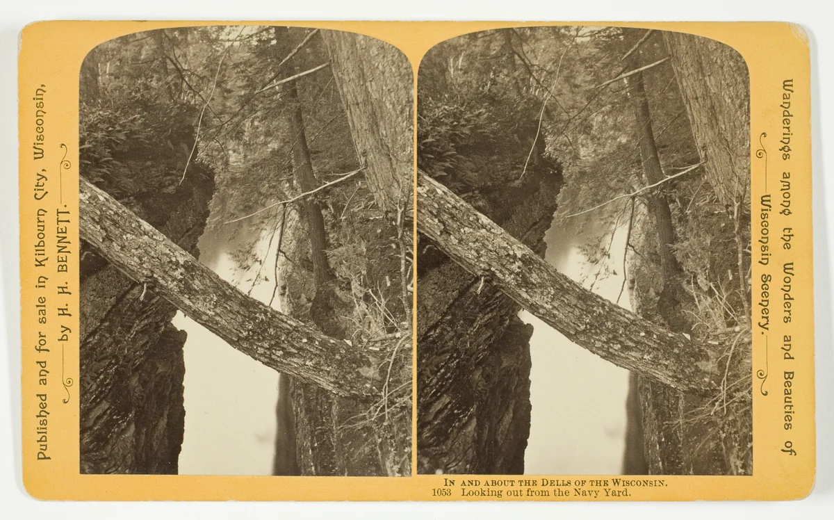 Looking out from the Navy Yard, No. 1053 from the series "In and About the Dells of the Wisconsin River" by Henry Hamilton Bennett, photograph, 1870-1908