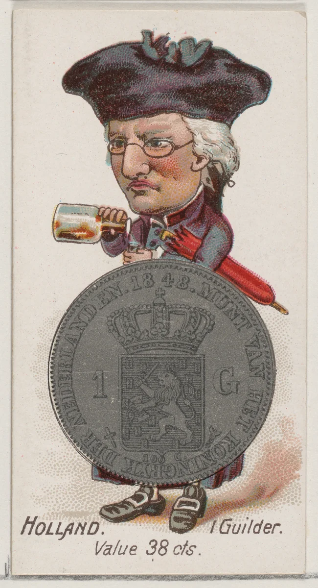 Holland, 1 Guilder, from the series Coins of All Nations (N72, variation 1) for Duke brand cigarettes by W. Duke, Sons & Co., print, 1889