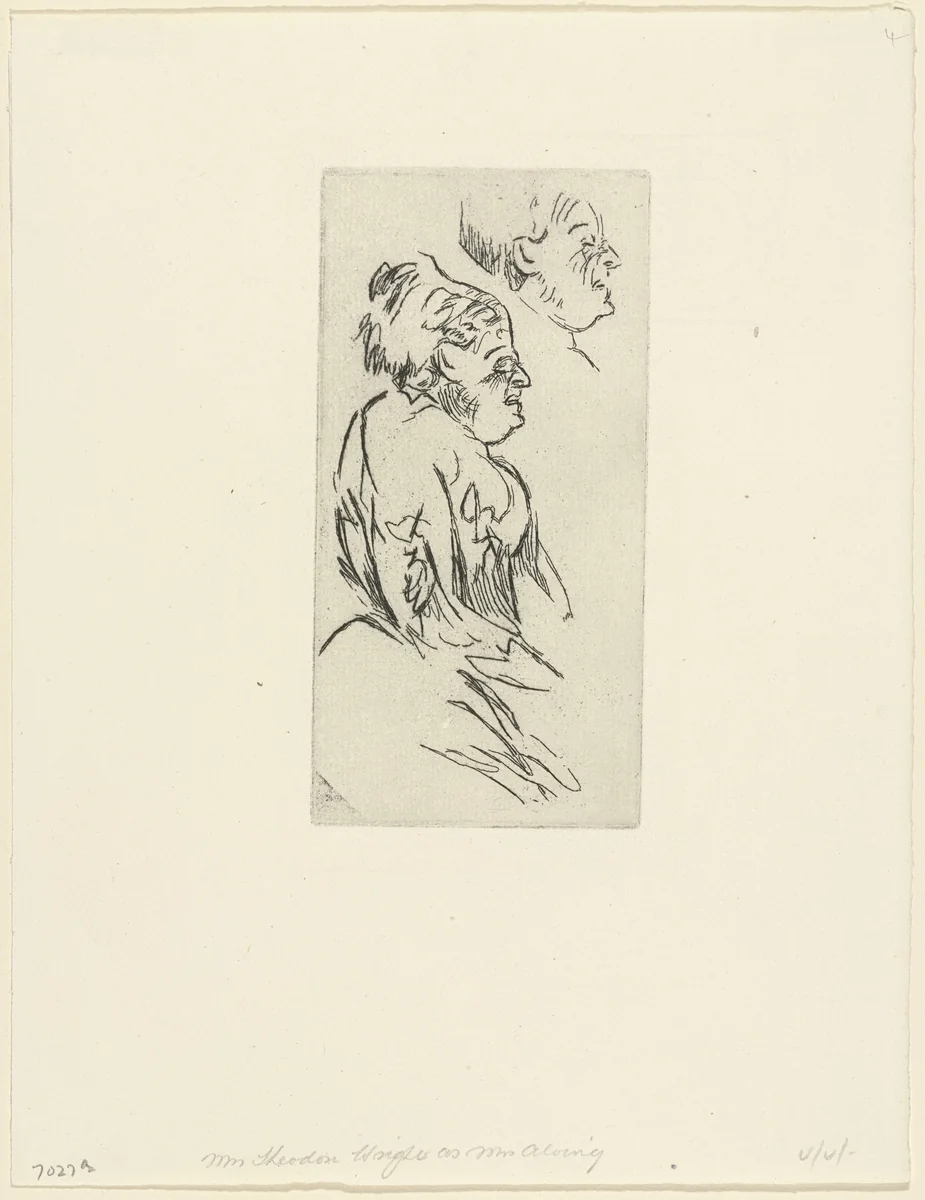 Mrs. Theodore Wright as Mrs. Alling by Walter Richard Sickert, print, 1910