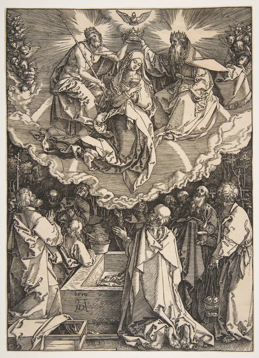 The Assumption and Coronation of the Virgin, from The Life of the Virgin by Albrecht Dürer, print, 1510