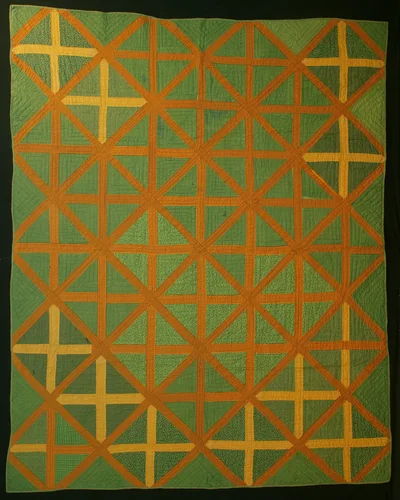 Bedcover ("Crossroads" Quilt) by United States, textile, 1801-1900